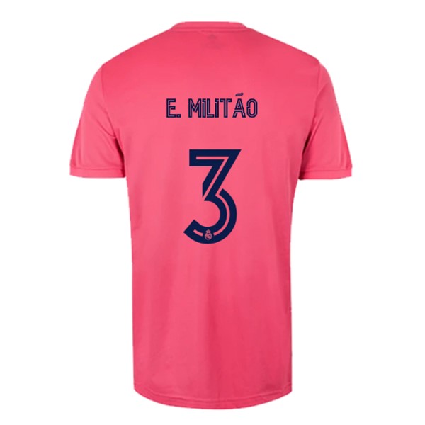 Camiseta Real Madrid Replica Segunda Ropa NO.3 E. Militão 2020/21 Rosa